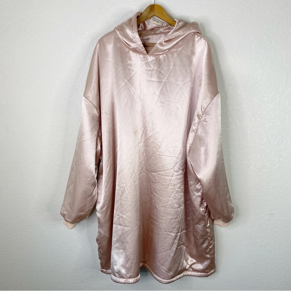 Kitsch Glazey Pink Blush Satin Hoodie